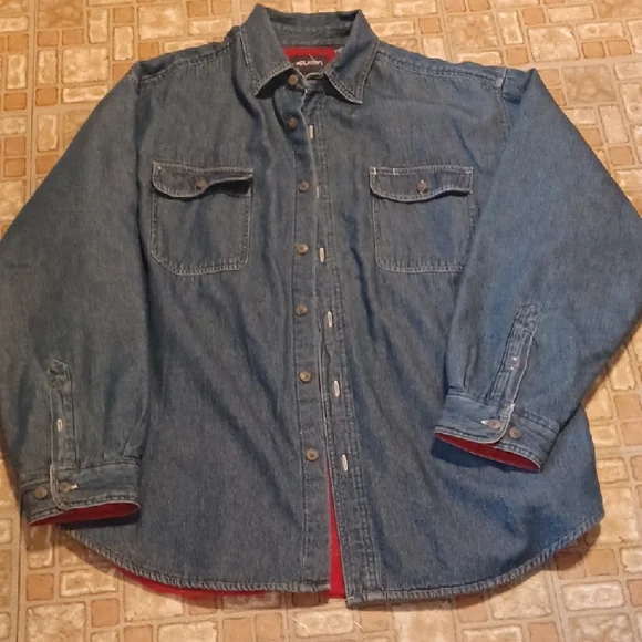 Puritan Blue Denim Shirt Jacket Lined Jean Shirt Jacket Size XLarge - Picture 3 of 3